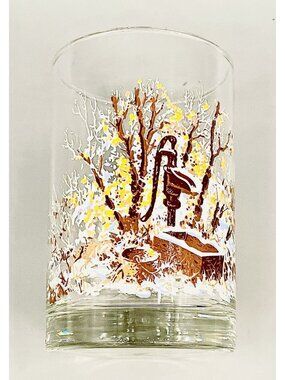 Vintage Arctic Circle Fast Food Glass 1985 H. Francis Sellers Art Winter Scene